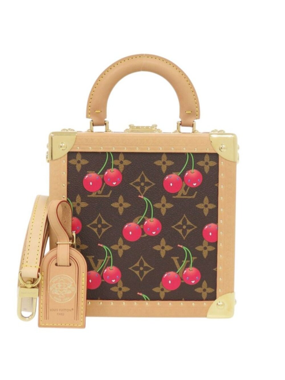 Louis Vuitton Takashi Murakami Mini Square Trunk Cherry Monogram IC Handbag LV